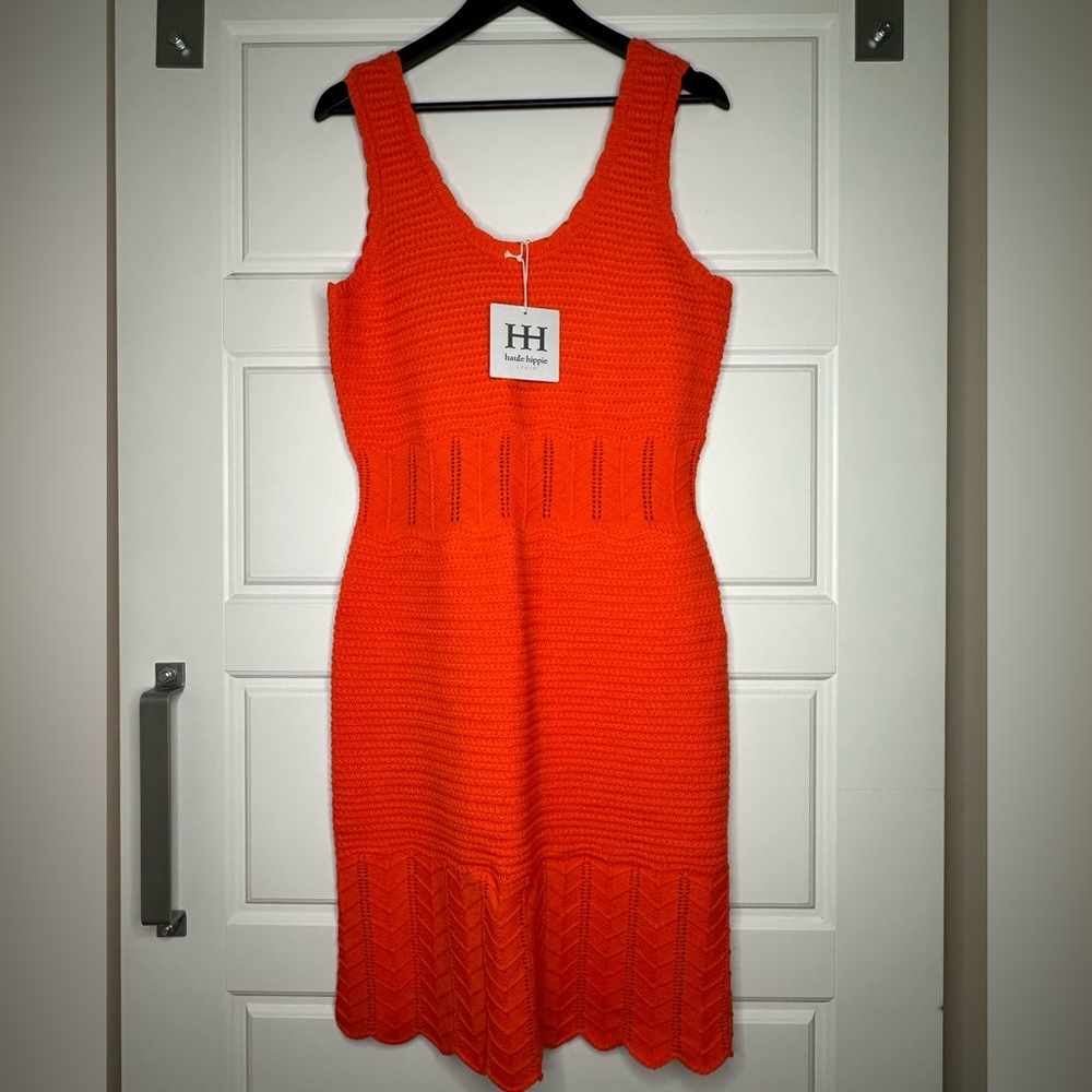NWT Haute Hippie Style Orange Crochet Dress